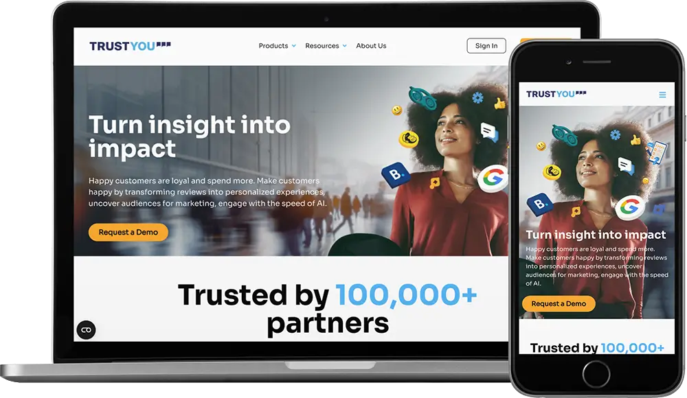 Enterprise website on laptop and phone