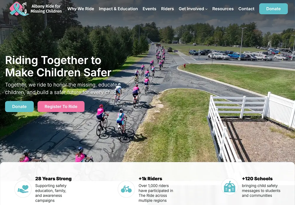 Albany Ride for Missing Children website