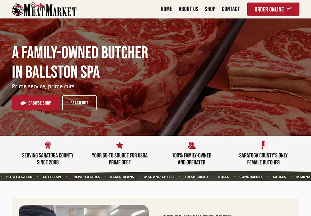 Butcher website redesign