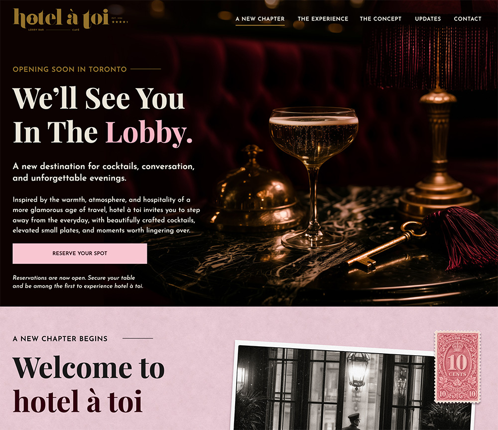 Hotel landing page