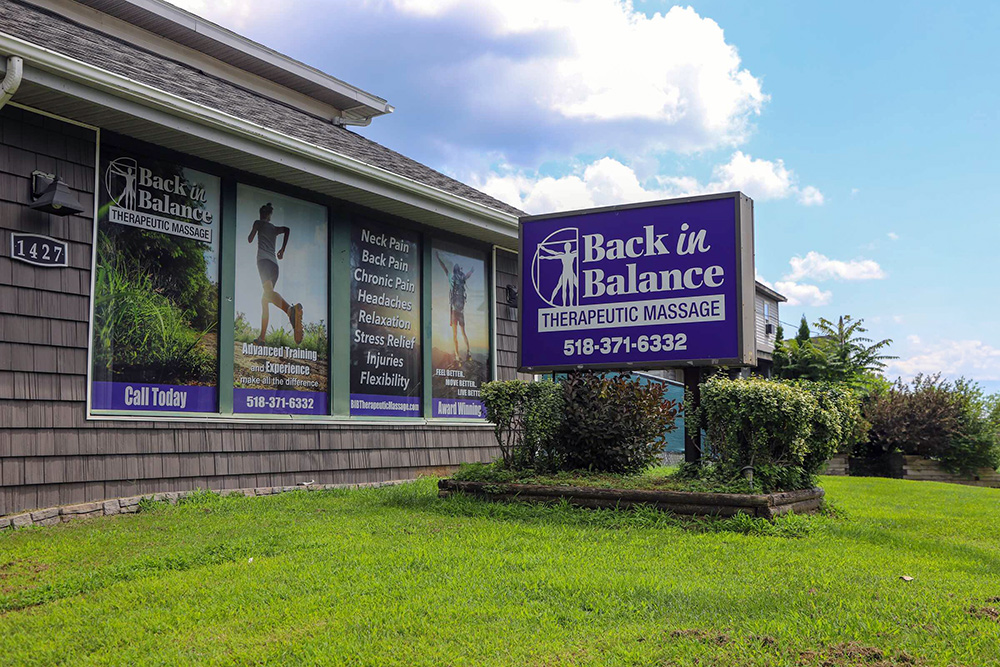 Back in Balance Therapeutic Massage storefront at 1427 Route 9 in Halfmoon, New York