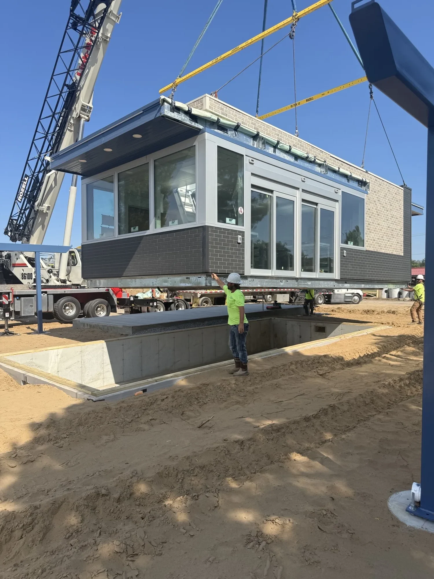 Construction of the new 7 Brew Coffee stand in Clifton Park