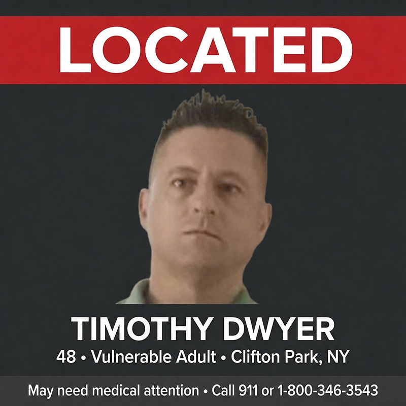Vulnerable Adult M̶i̶s̶s̶i̶n̶g Located in Clifton Park