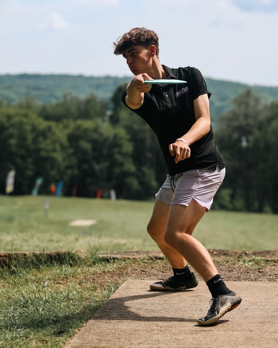 Clifton Park disc golfer Ethan Hadders during his junior championship run