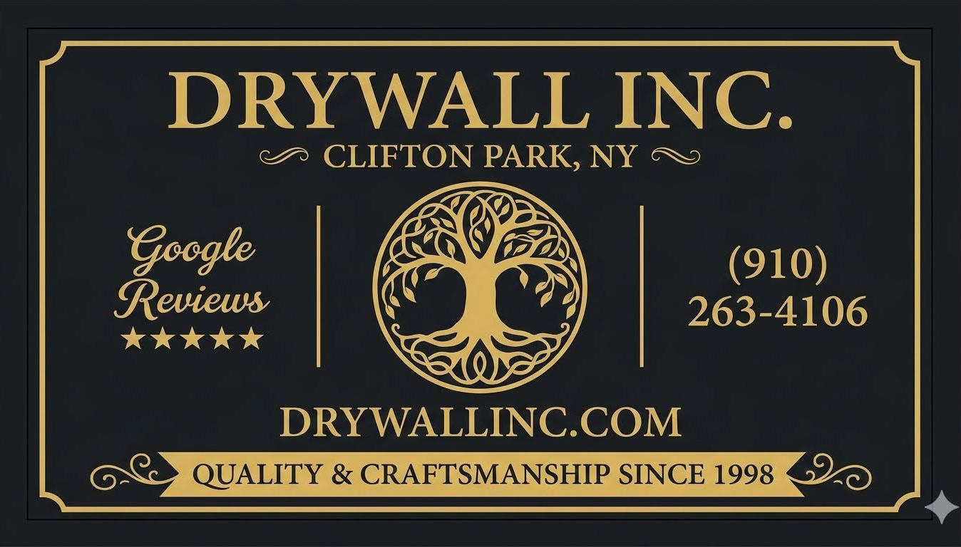 Drywall Inc. business card. Flip for the phone number.