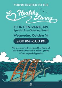 Invitation to the Healthy Living special pre-opening on Wednesday, October 14, from 2:00 to 6:00 p.m.